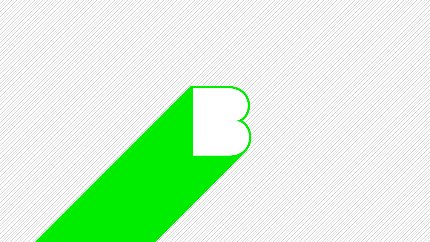 Beme Logo – Green Outline Diagonal