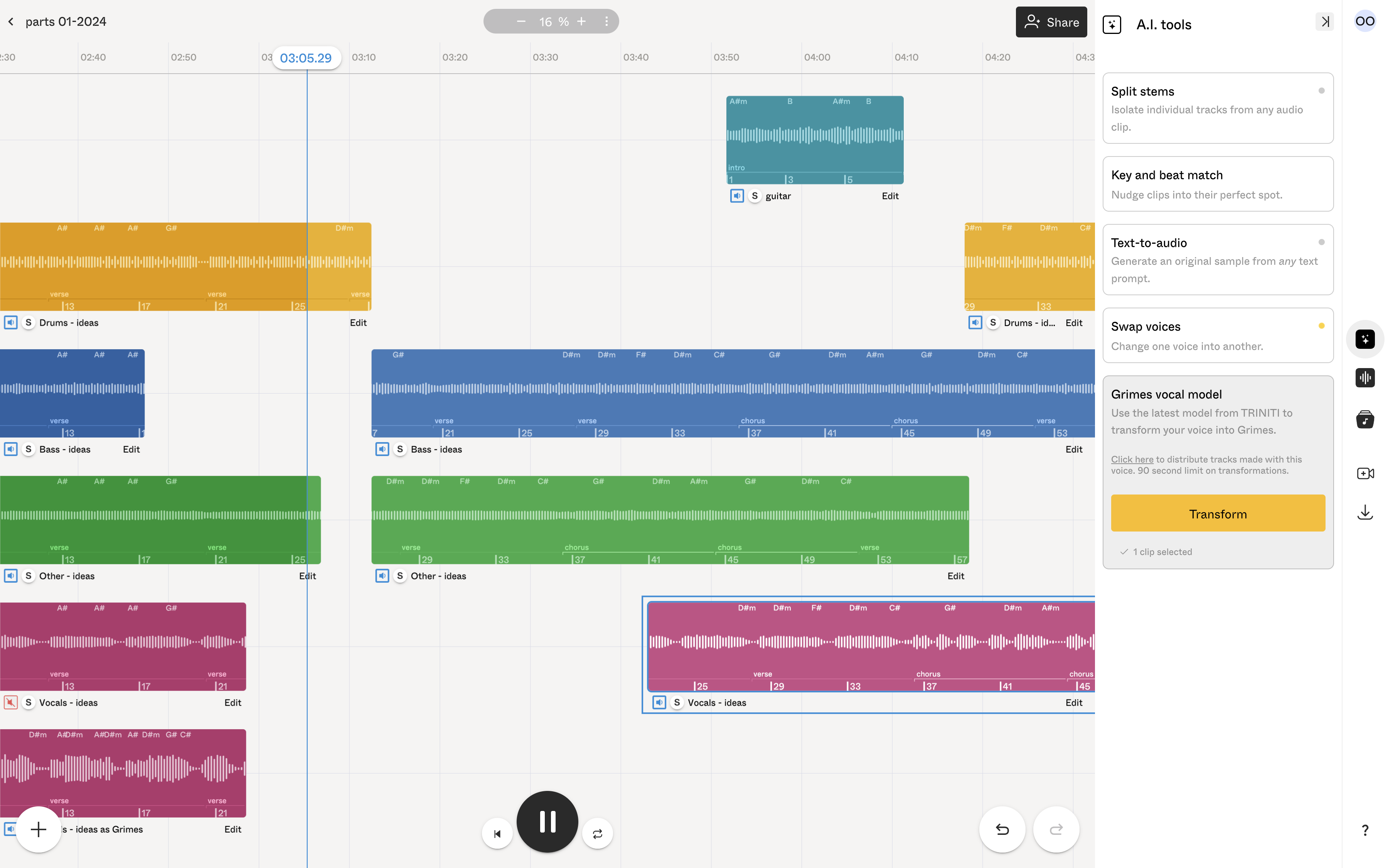 Sounds.Studio – Main timeline view